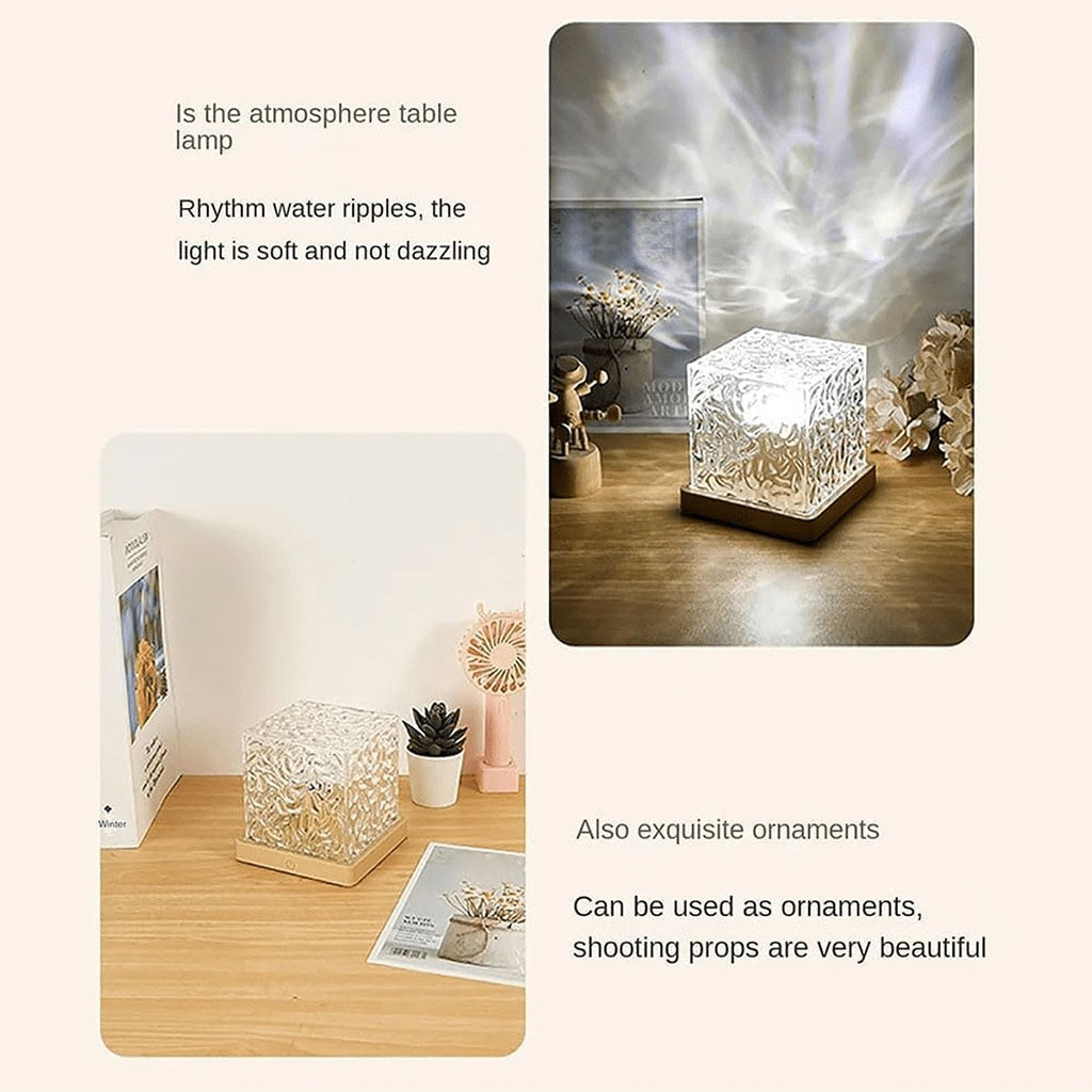Lumière à motif d’eau dynamique USB Veilleuse Rotative
