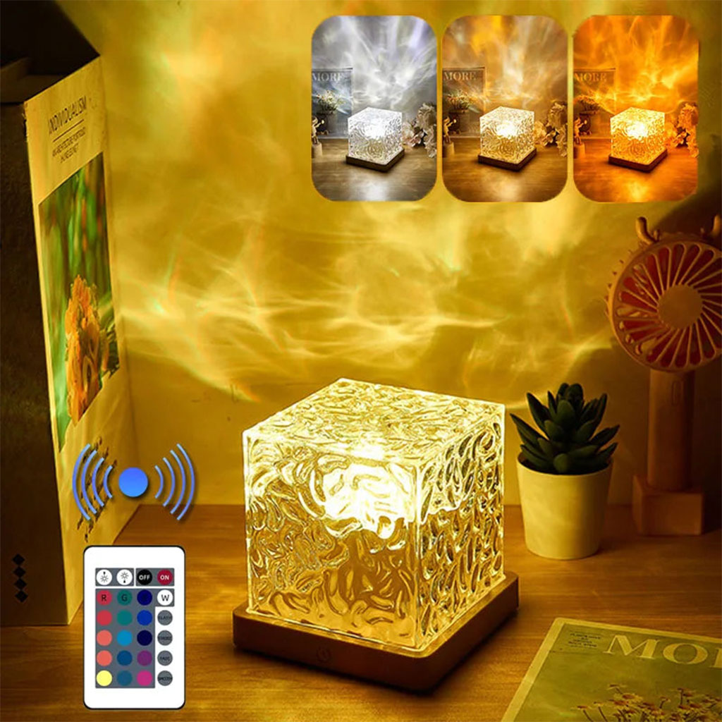 Lumière à motif d’eau dynamique USB Veilleuse Rotative تنزوت