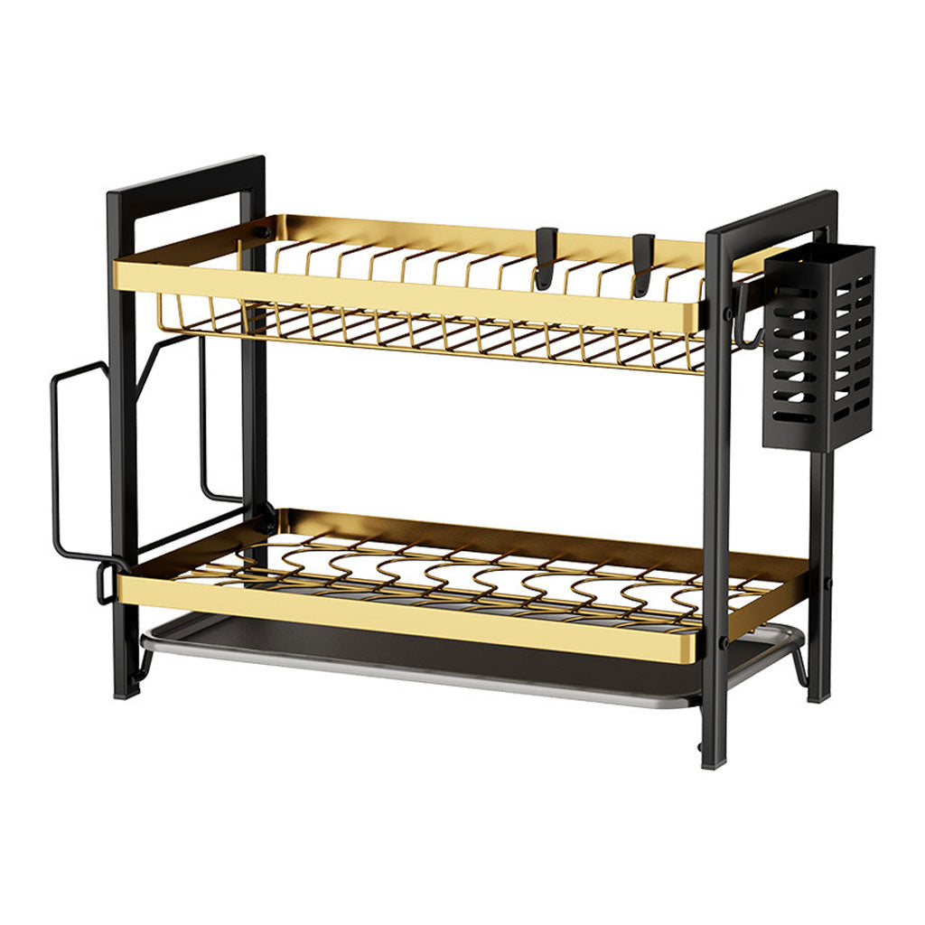 Égouttoir à Vaisselle 2 Niveaux Gold pour Comptoir de Cuisine – حامل أواني ذهبي