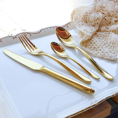 Serie Ensemble De Couverts Créatifs En Forme De Œuf Dorée 24Pcs – طقم أدوات المطبخ