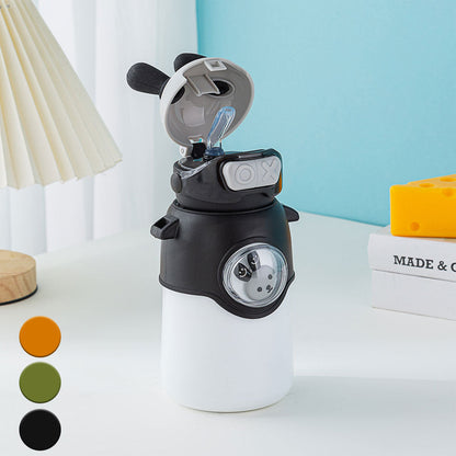 Bouteille Thermos en Acier Inoxydable 500 ml avec Paille, Motif Lapin pour Enfants تنزوت