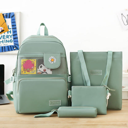 Ensemble de sacs d’école Kawai pour adolescents 4Pcs Guiyu V4 Vert – محفظة 4 قطع كاواي أخضر تنزوت