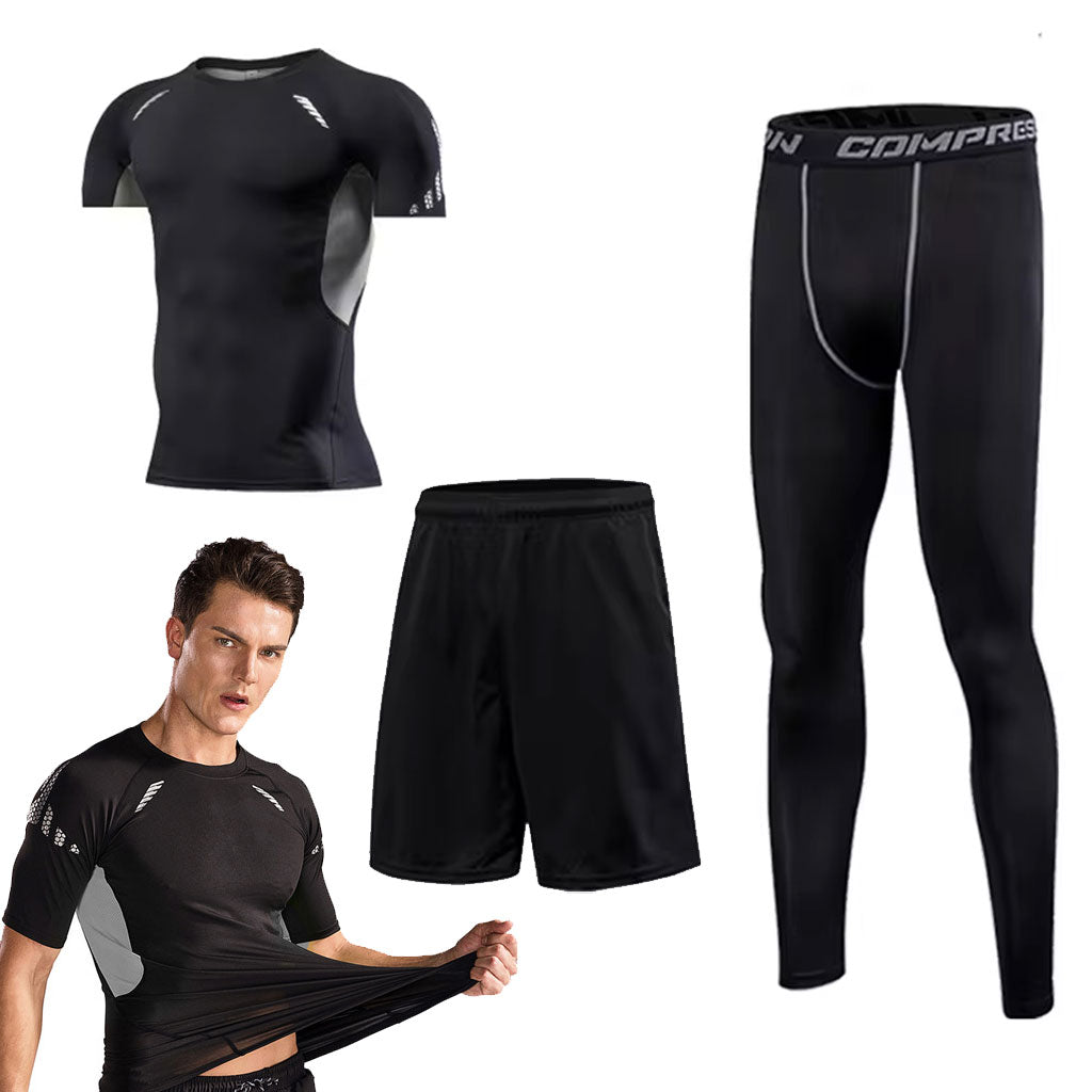 GYM Sport Kit Compression pour Hommes 3 pcs - طقم رياضي 3 قطع