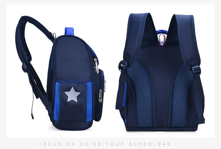 Sac à Dos orthopédique d’école primaire pour Enfant Garçon et Fille Étanche – Bleu
