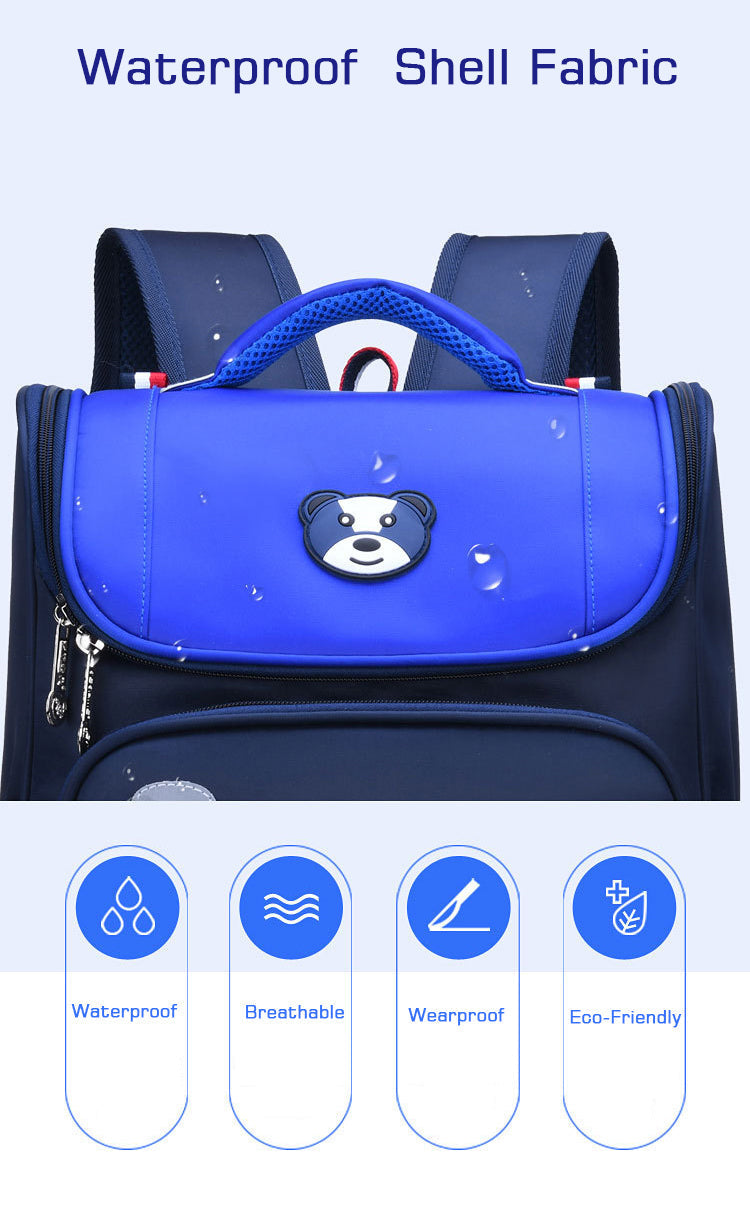Sac à Dos orthopédique d’école primaire pour Enfant Garçon et Fille Étanche – Bleu