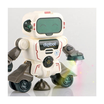 Robot jouets pour enfants de danse musical rotatif à 360 degrés avec lumières colorées