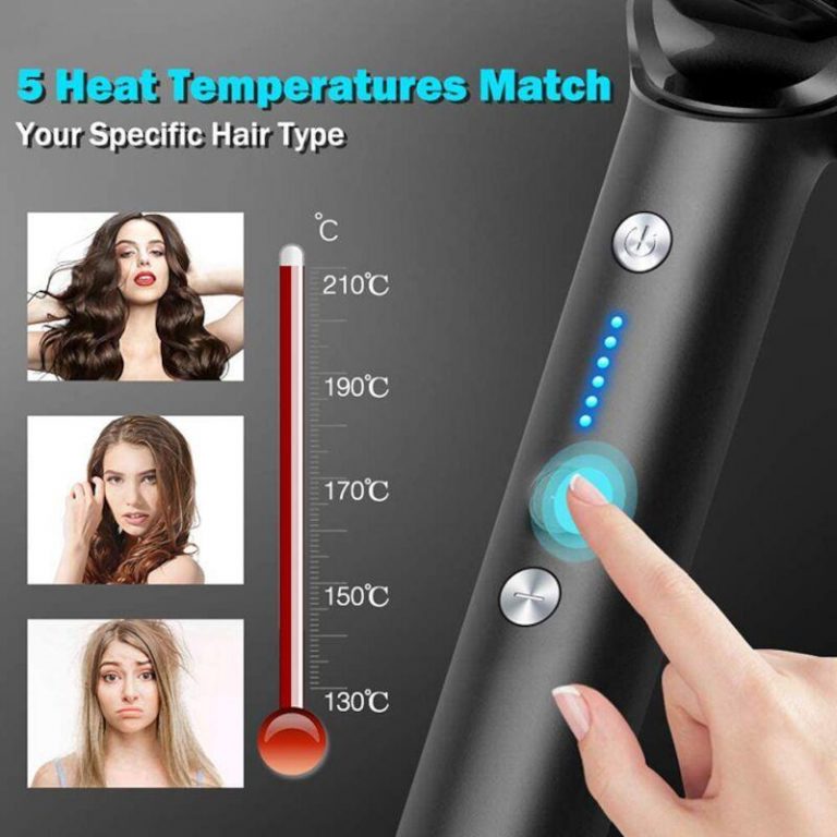 Brosse à cheveux chauffante en céramique 6 niveaux de chaleur 360° – Lisseur HQT-909B