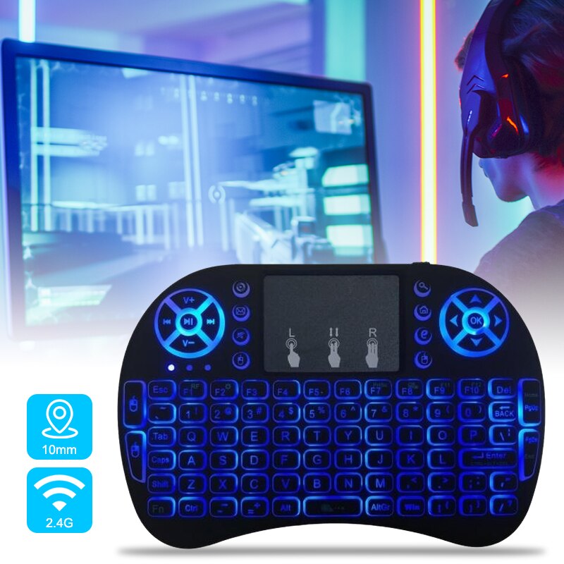 Clavier et Pad sans fil Tricolor rétroéclairé USB multimédia contrôle