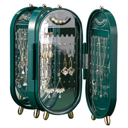 Présentoir Boîte de rangement de bijoux pliable, organisateur de boucles d’oreilles,