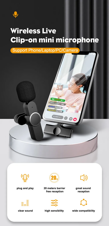 K11 Microphone-cravate sans fil Recording Audio Video Androïd / iPhone