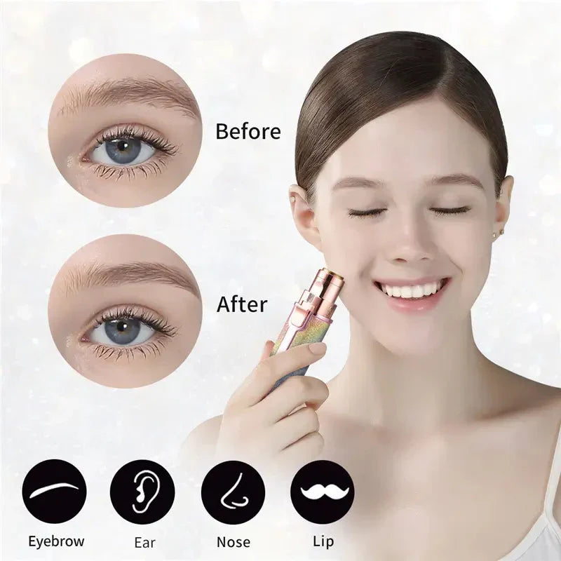 Rasoir électrique 2 en 1 pour femmes Rechargeable épilateur Facial sans douleur