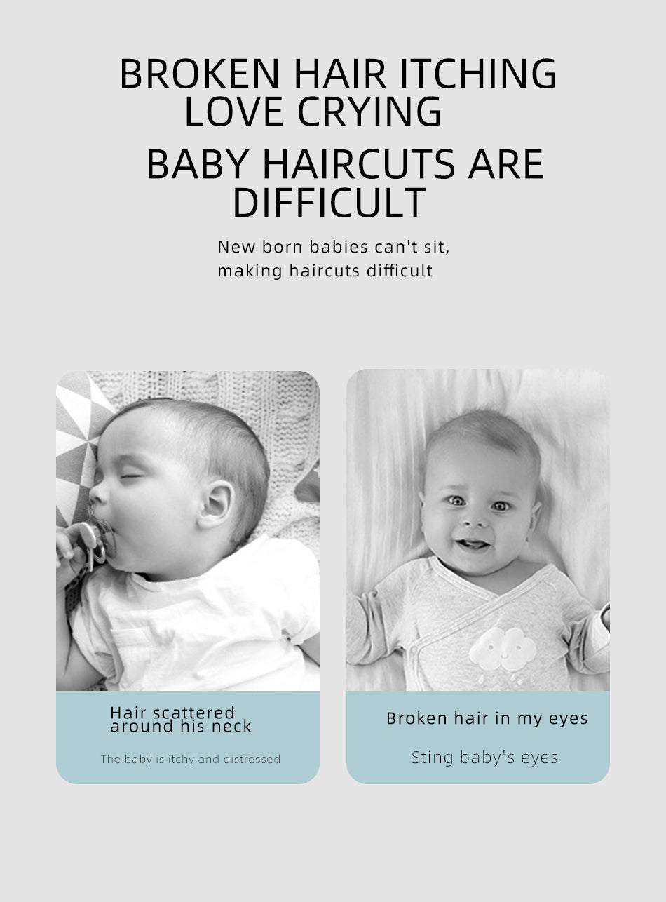 Tondeuse à cheveux à aspiration automatique pour bébé avec affichage numérique ultra-silencieuse