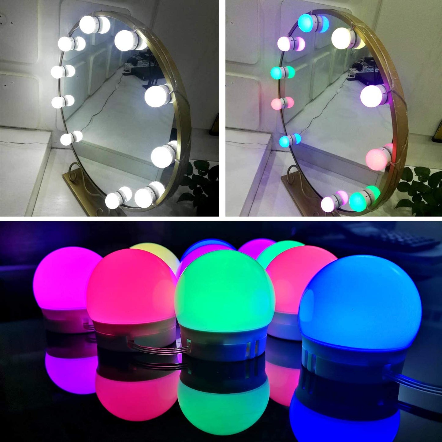 Chende Lampe Miroir RGB 10 psc mural Hollywood style