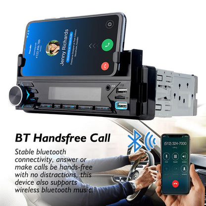 Poste radio BT In-dash 1 Din Fm Aux-in Récepteur SD USB avec support de téléphone