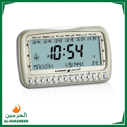 Horloge islamique numérique Azan Al-Haramee HA-3007 – ساعة منبه وأوقات الصلاة