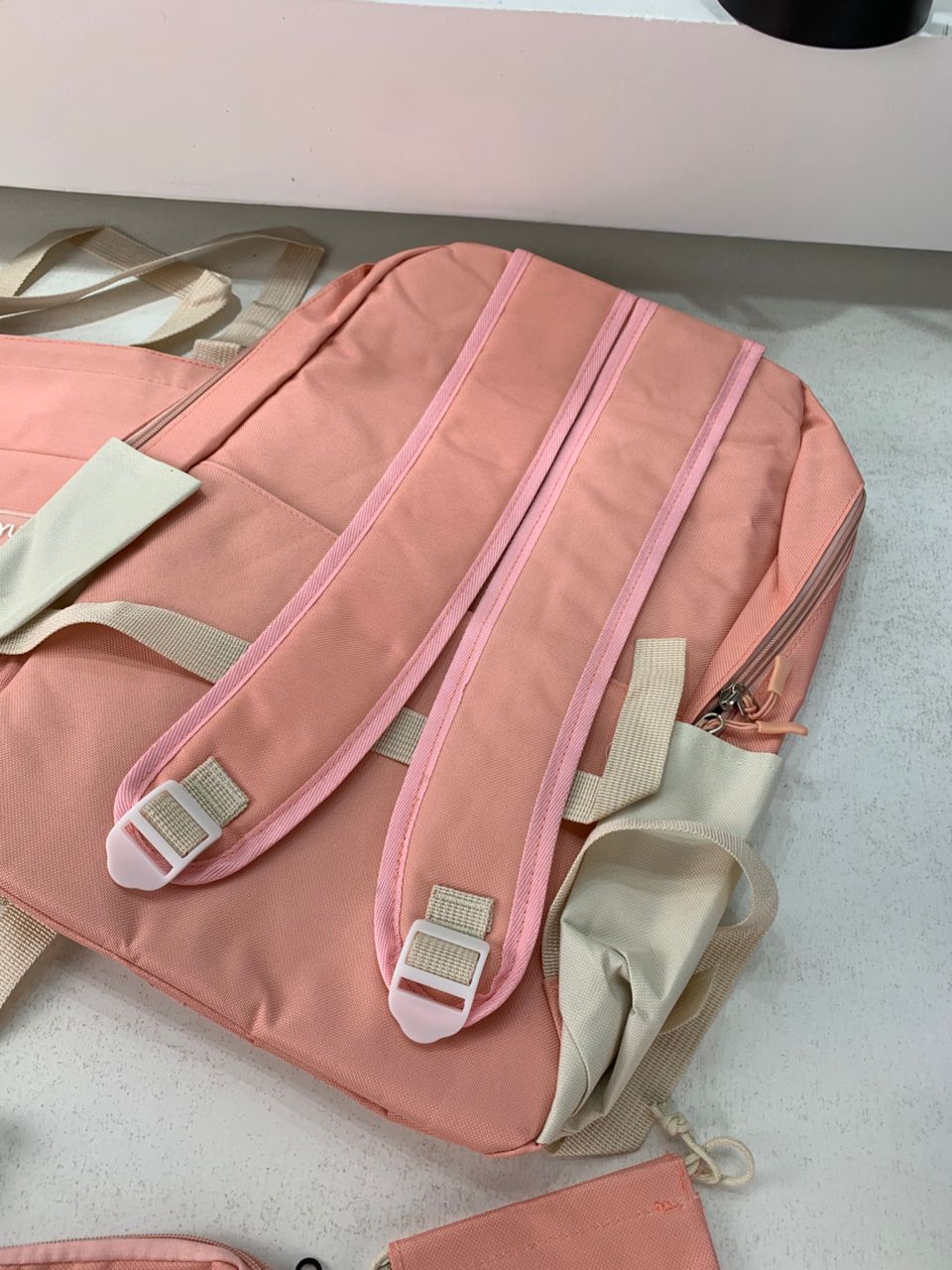 Ensemble de sacs d’école Kawai pour adolescents 5Pcs YISIYUAN Rose – محفظة 5 قطع كاواي وردي