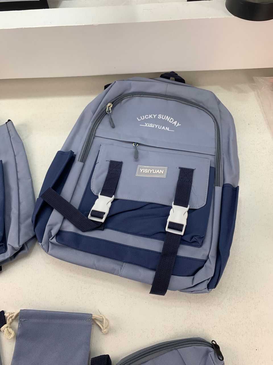 Ensemble de sacs d’école Kawai pour adolescents 5Pcs YISIYUAN Bleu – محفظة 5 قطع كاواي أزرق