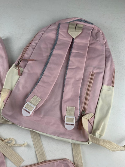 Ensemble de sacs d’école Kawai pour adolescents 5Pcs Bieyoumi Fashion Rose – محفظة 5 قطع كاواي وردي