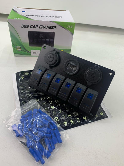 Panneau de commande 12 V pour Bateau avec Affichage de Voltage – لوحة تحكم