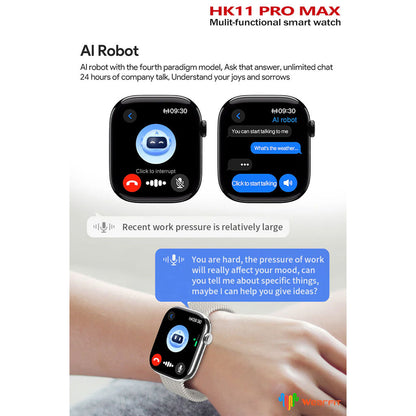 HK11 PRO MAX GEN2 Smart Watch 46mm avec Deepseek Ai – ساعة ذكية بخاصة الذكاء الإصطناعي