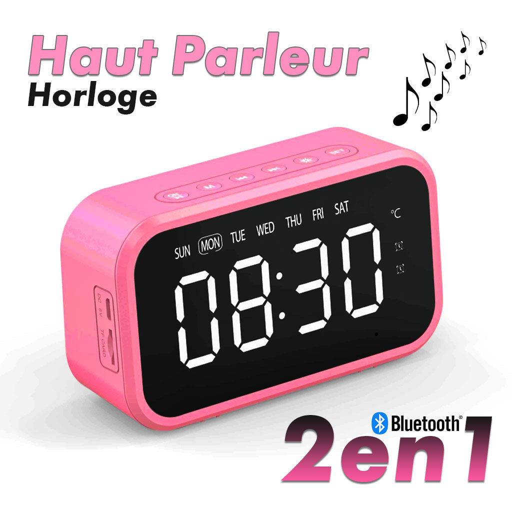 Réveil intelligente sans fil Bluetooth haut-parleur LED FM,AUX ,TF - تنزوت