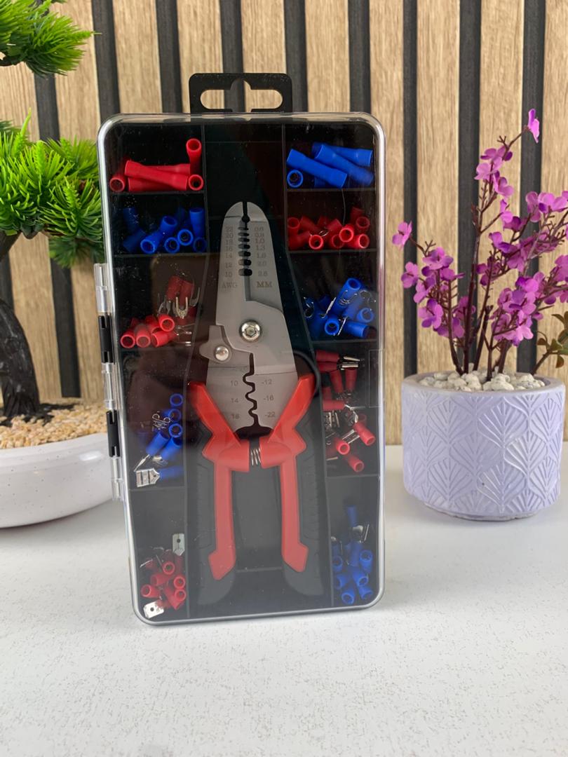 Coffret de sertissage 3en1 avec cosses 22-10 AWG – 170 pièces pour l’électricien