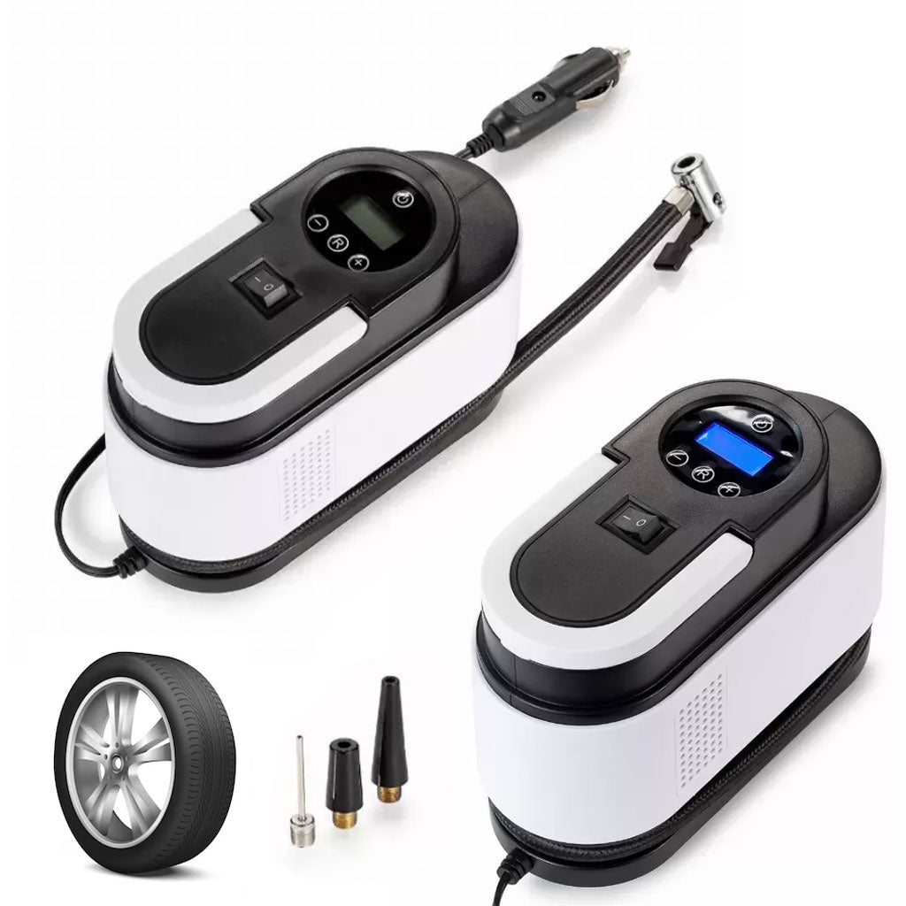 Compresseur d’Air Portable 12V 150 PSI Câble 2,8 m avec Éclairage LED – جهاز نفخ العجلات للسيارة تنزوت