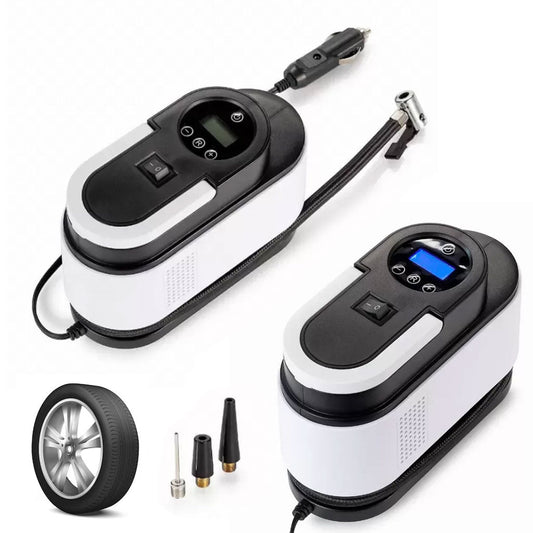 Compresseur d’Air Portable 12V 150 PSI Câble 2,8 m avec Éclairage LED – جهاز نفخ العجلات للسيارة تنزوت