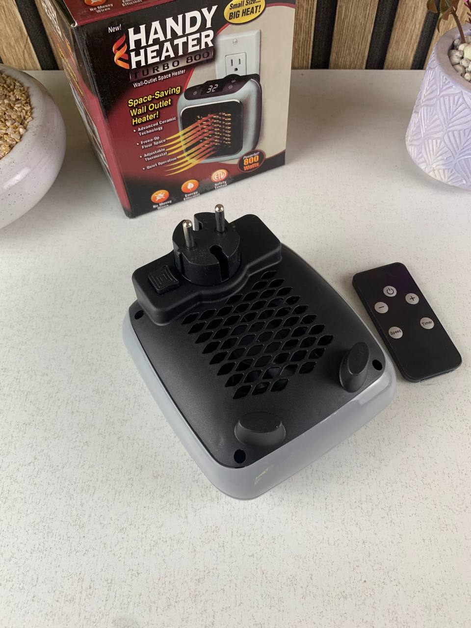Chauffage soufflant céramique Thermostat réglable Handy Heater Turbo 800W – سخان بمروحة توربو 800 واط مع منظم حرارة قابل للتعديل