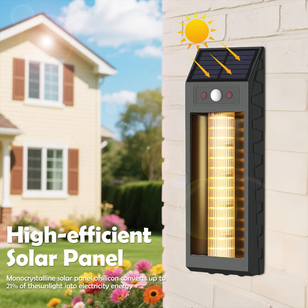 Lanterne Murale Solaire avec Lumière Colorées et Détecteur de Mouvements – مصباح خارجي يعمل بالطاقة الشمسية