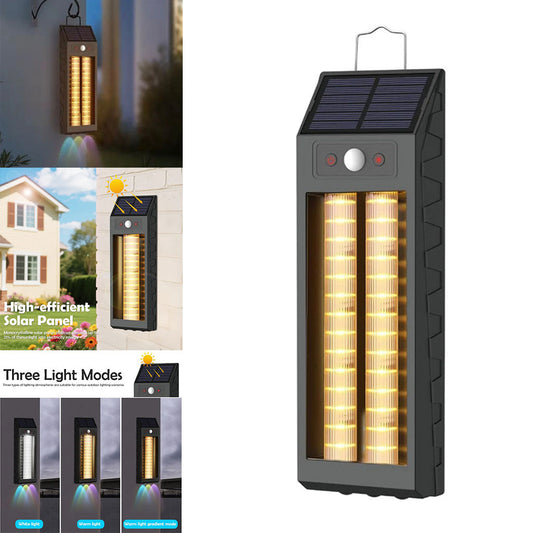 Lanterne Murale Solaire avec Lumière Colorées et Détecteur de Mouvements – مصباح خارجي يعمل بالطاقة الشمسية - تنزوت