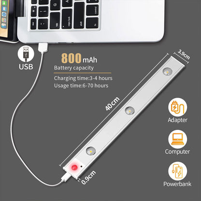 Lampe LED Rechargeable avec Détecteur De Mouvement Intérieur 3 Modes 40CM – مصباح مناطق ضيقة بعدة أوضاع