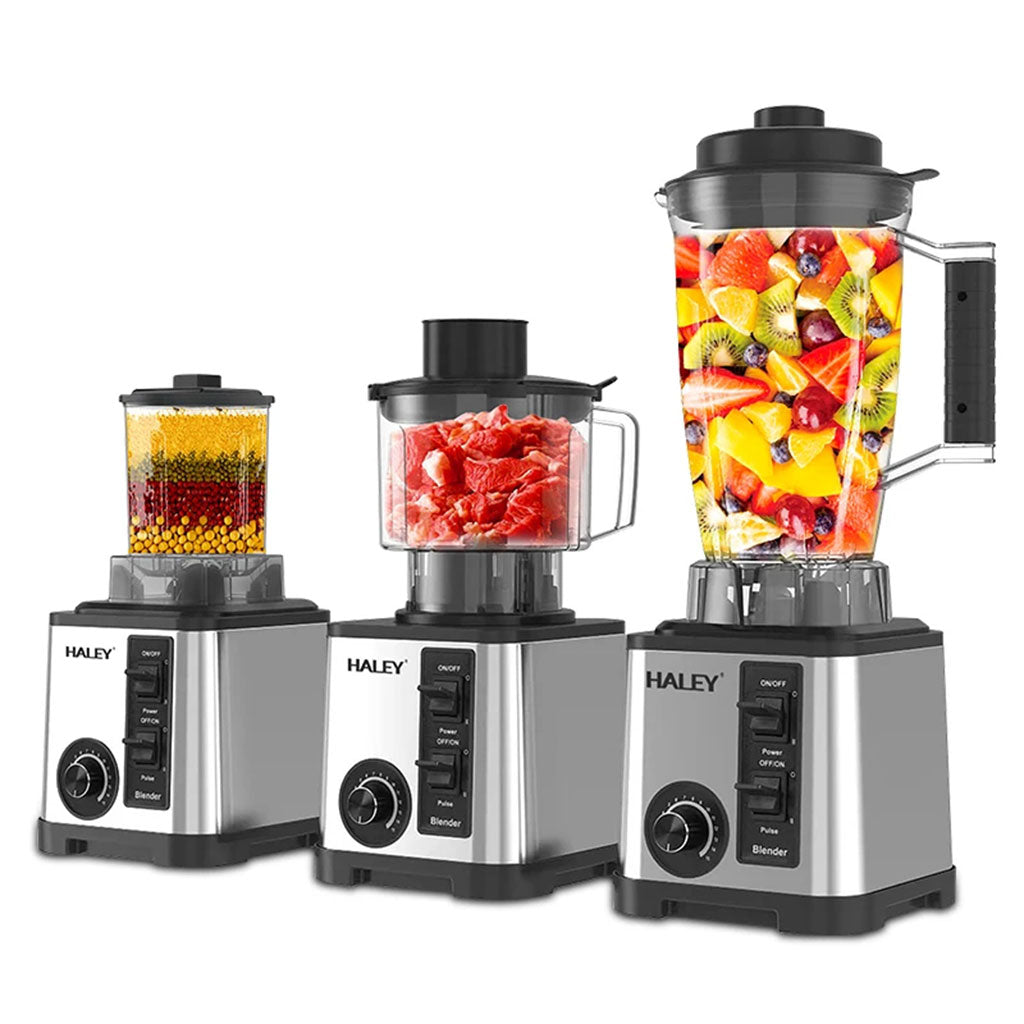 Blender Mixeur Electrique 3 En 1 Avec Mini Hachoir Et Moulin HALEY HY-2714 – خلاط كهربائي 3 في 1 مع مفرمة ومطحنة