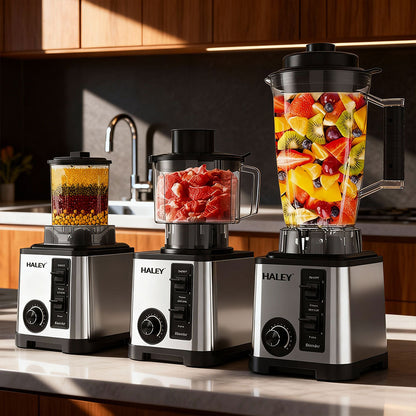 Blender Mixeur Electrique 3 En 1 Avec Mini Hachoir Et Moulin HALEY HY-2714 – خلاط كهربائي 3 في 1 مع مفرمة ومطحنة
