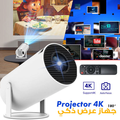 HY300 Mini Projector 4K Android 11.0 Wifi 6 Bleutooth 5.0 Home Cinéma 1280 P - تنزوت