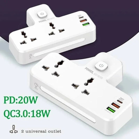 Prise de charge rapide domestique multifonctionnelle avec veilleuse QC 3.0 et système de sécurité enfants - تنزوت