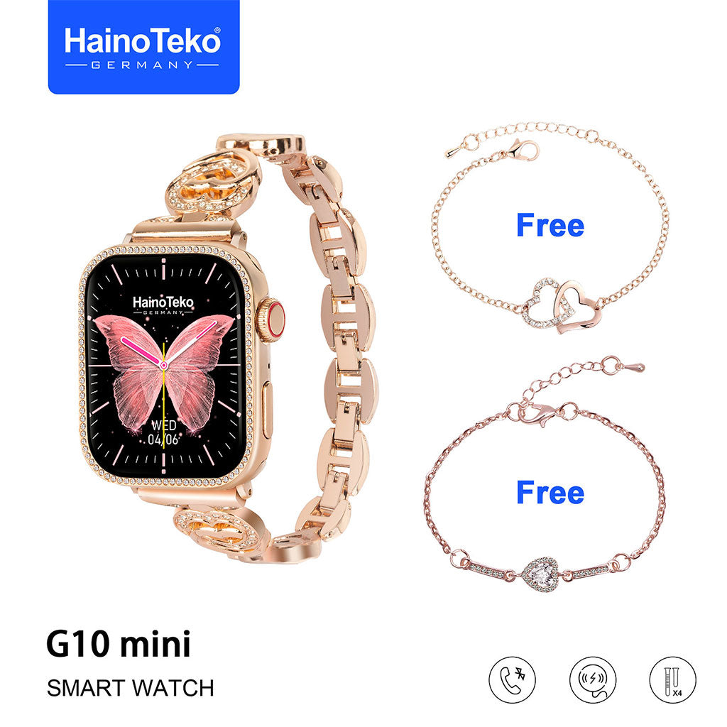 Haino Teko Germany G10 Mini Amoled Display 4 paires de bracelets – ساعة ذكية للنساء