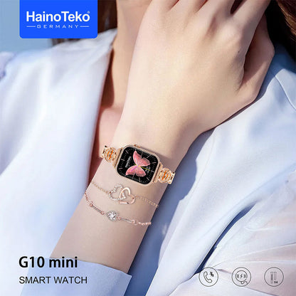Haino Teko Germany G10 Mini Amoled Display 4 paires de bracelets – ساعة ذكية للنساء