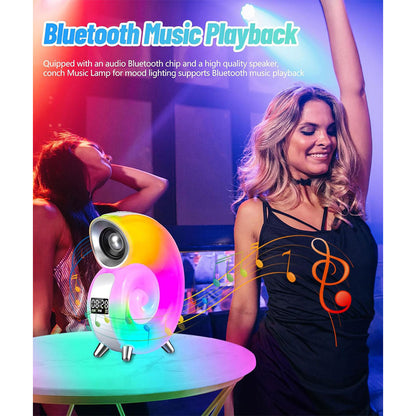 Lampe de Table avec Haut-parleur Bluetooth RGB – مكبر صوت ومنبه على شكل محارة