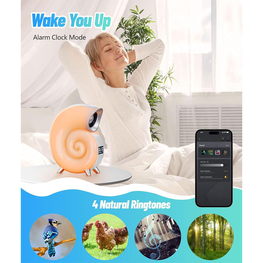Lampe de Table avec Haut-parleur Bluetooth RGB – مكبر صوت ومنبه على شكل محارة