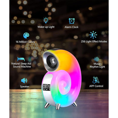 Lampe de Table avec Haut-parleur Bluetooth RGB – مكبر صوت ومنبه على شكل محارة