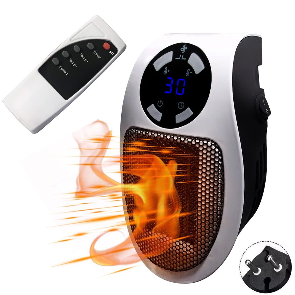 Mini Chauffage Mural Électrique 500W + Télécommande – سخان كهربائي صغير للحائط - تنزوت