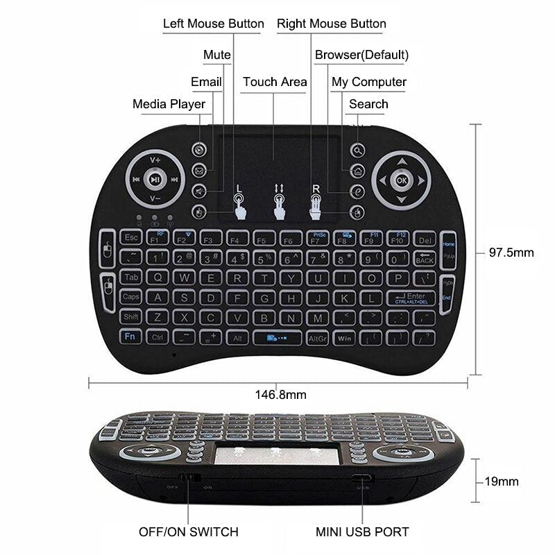 Clavier et Pad sans fil Tricolor rétroéclairé USB multimédia contrôle