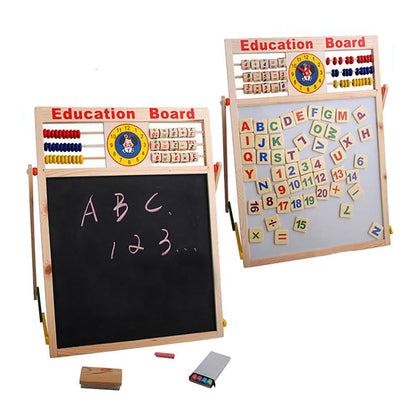 Tableau éducatifs magnétique double face en bois pour enfants
