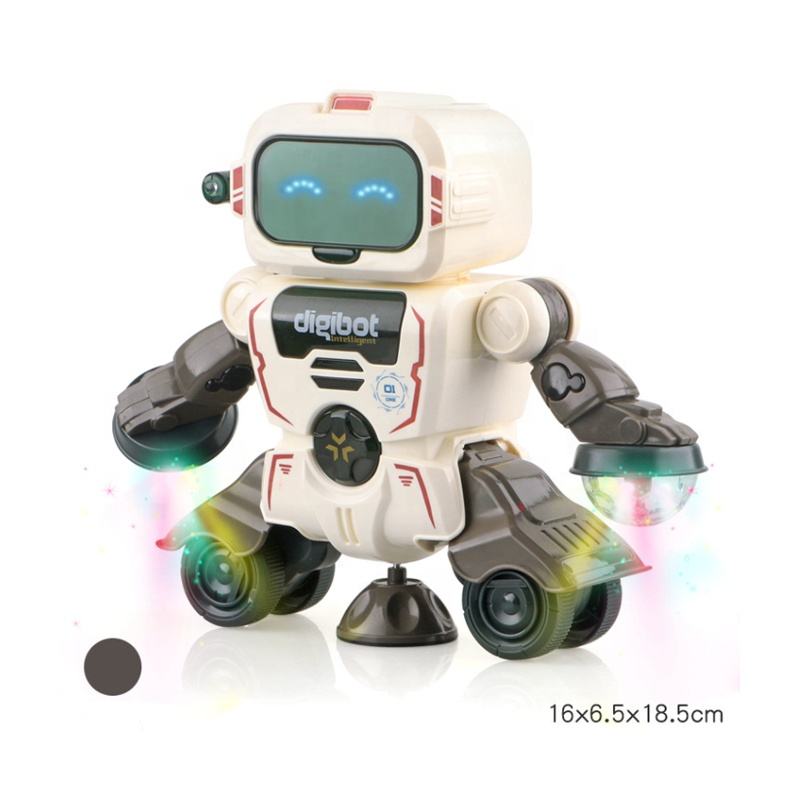 Robot jouets pour enfants de danse musical rotatif à 360 degrés avec lumières colorées