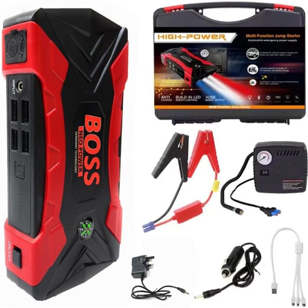 Démarreur Multifonction 99800mAh avec Compresseur d'Air et Câbles de Charge – بادئ تشغيل متعدد الوظائف