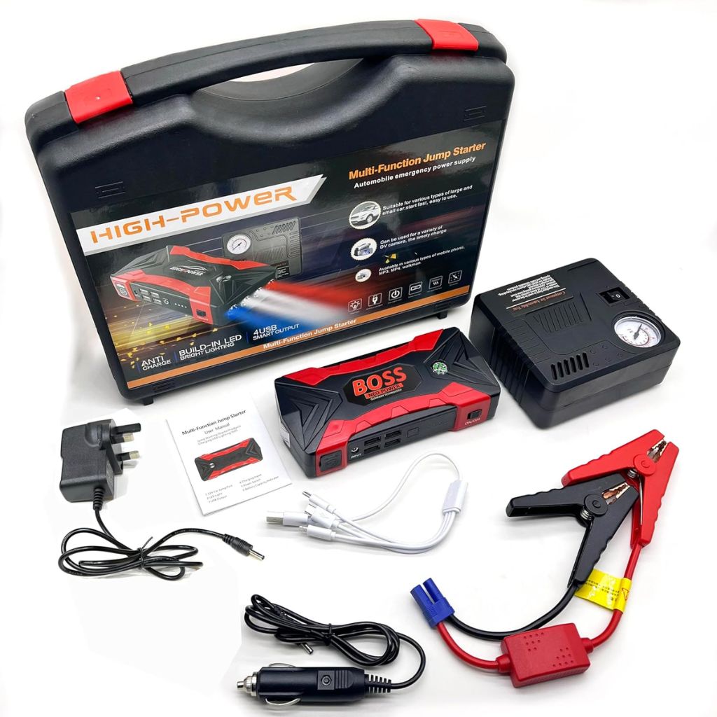 Démarreur Multifonction 99800mAh avec Compresseur d'Air et Câbles de Charge – بادئ تشغيل متعدد الوظائف