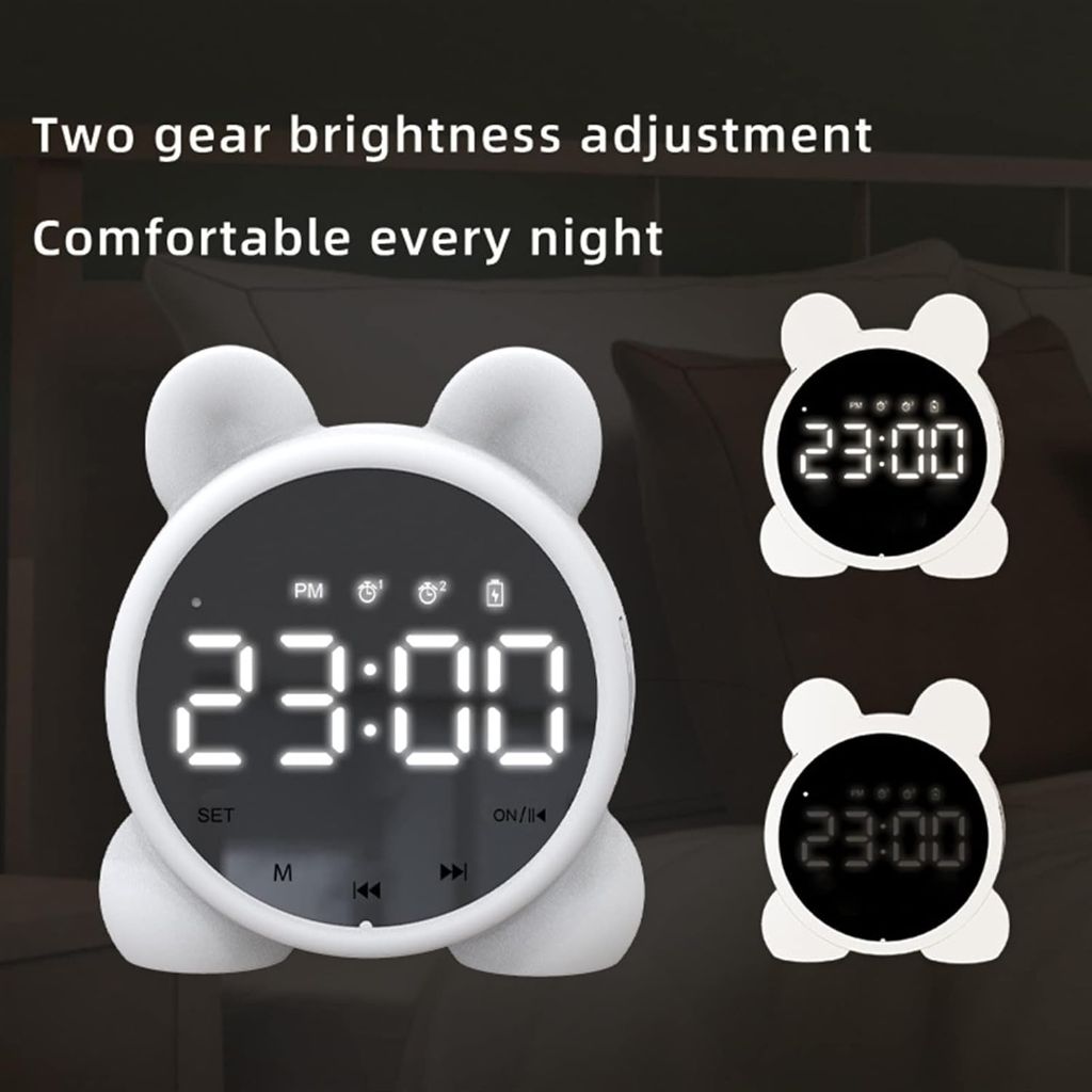 Réveil Numérique Sans Fil avec Affichage LED Miroir et Haut-Parleur Bluetooth - منبه رقمي لاسلكي بشاشة مرآة ومكبر صوت بلوتوث