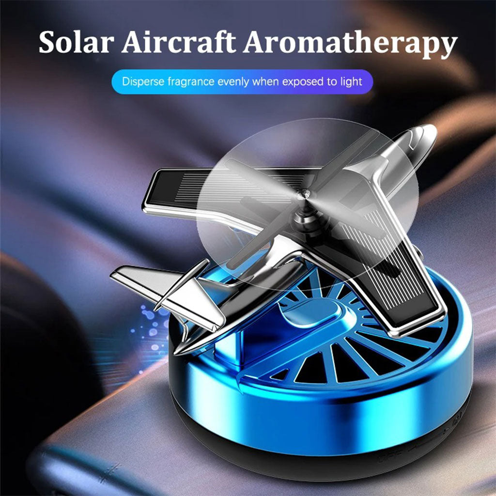 Diffuseur d’arome et parfum solaire rotatif pour Voiture Forme Avion + huile essentielle