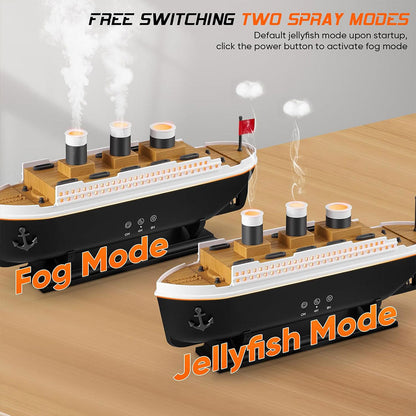 Bateau Jellyfish Diffuseur d’huiles essentielles 250ml avec télécommande – معطر جو على شكل باخرة